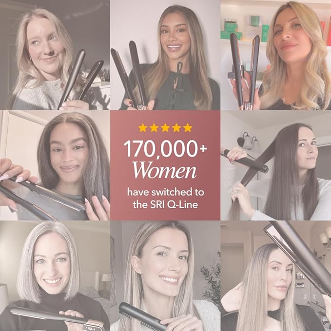 SRILabs StyleQ Flat Iron Hair Straightener Styler - GraphFlow Techonology Negative Ions Infrared Light Therapy 12 Heat Settings for Straight Smooth Waves and Curls: All Hair Types