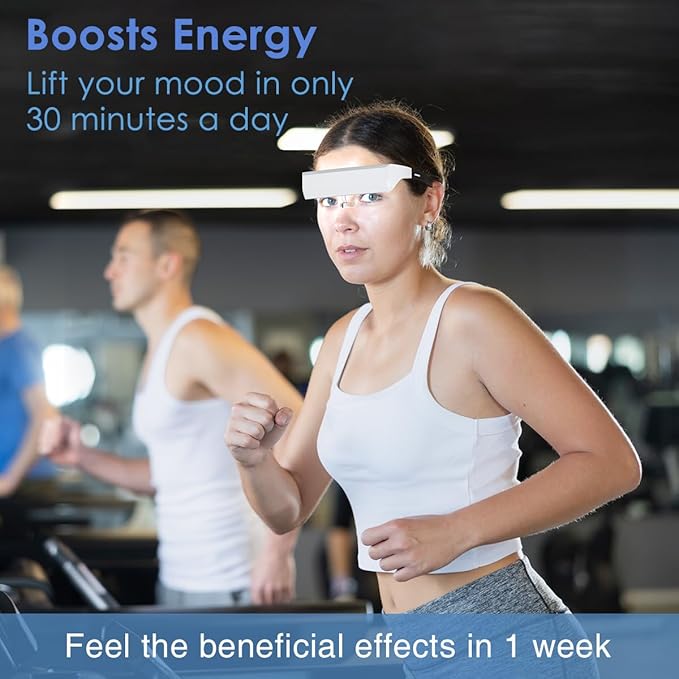 GentleGlow MEINNO Light Therapy Glasses Bring You Boost Energy Relief for Slwwp Problems Enhances Mood Adjustment Jet Lag - All-in-One Case Ready for Any Scene Anytime Anywhere