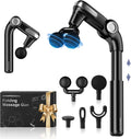 KingPavonini Foldable Massage Gun with Dual-Ball Head Adjustable Head &amp Extendable Handle Handheld Back Massage Gun Deep Tissue for Pain Relief Portable Percussion Massager Gun Gift for Men Wo