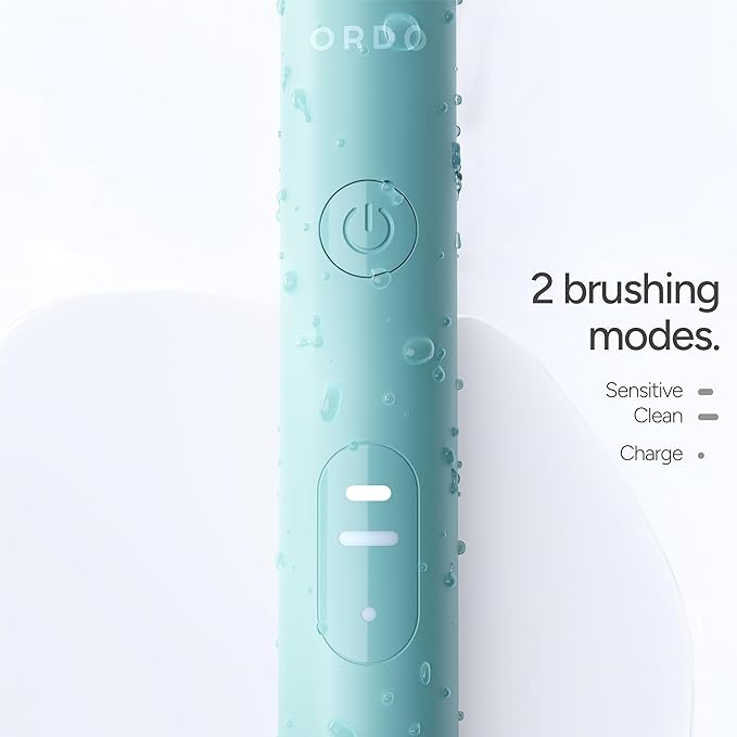 ORDO Lite Sonic Toothbrush Electric Toothbrushes with 35000 Pulses Per Min Dual Modes Over 5 Weeks Battery Smart Timer Waterproof USB C Sage