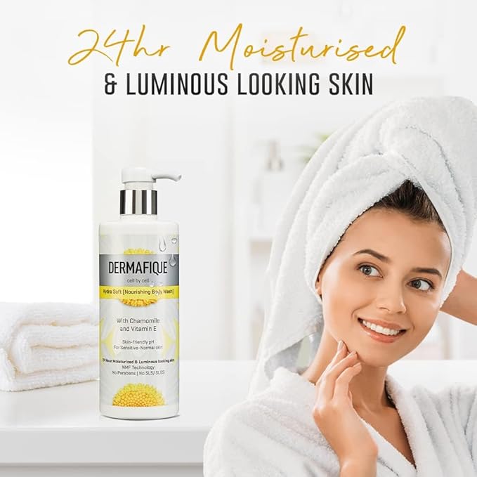 Hydra Soft Nourishing Body Wash – 500ml Showergel for Women &amp Men No Parabens/SLS/SLES With Vitamin E &amp Chamomile Suitable for Sensitive - Normal Skin | Dermatologist Tested