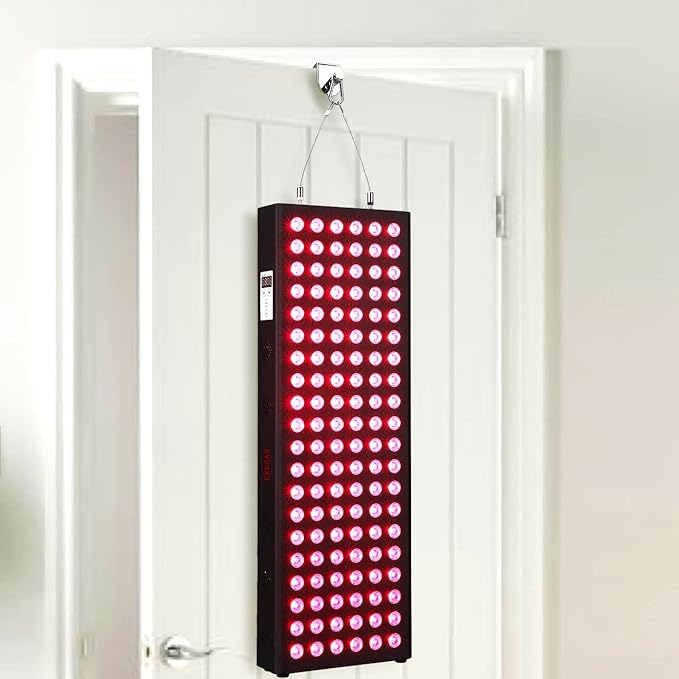 Red Light Therapy Device for Full Body 630nm 660nm 810nm &amp 850nm Near Infrared Dual-Chip Clinical Grade LED Panel for Smooth Skin Weight &amp Pain Management and Overall Wellness (600-Watt 1