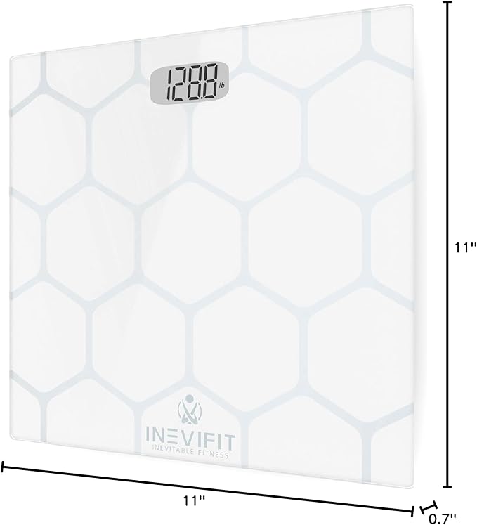 INEVIFIT Bathroom Scale Highly Accurate Digital Bathroom Body Scale Measures Weight up to 400 lbs. Includes Batteries