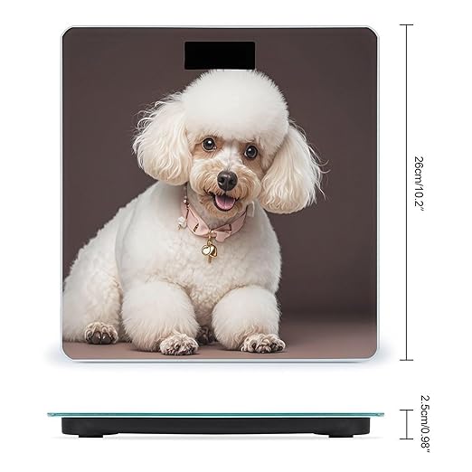 French Poodle Smart Scale for Body Weight Accurate Bathroom Scale with LED Display Digital Weight Scales Weighing Machine High Precision Scales for Bath Home