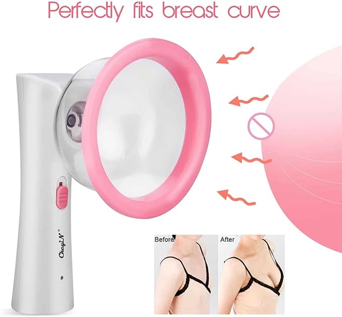 Electric Breast Nipple Massager | Negative Pressure Vacuum Breast Cup | Liposuction Device for Chest Enlargement Enhance | Anti-Sagging Firming Breast Blood Circulation (12.5cm)