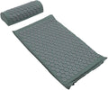 2Pcs Acupoint Massage Pillow with Non-Slip Yoga Mat Grey for Neck Back Relief and Improved Circulation Press-Resistant Acupuncture Massage Mat with Carry Bag for Home Relaxation