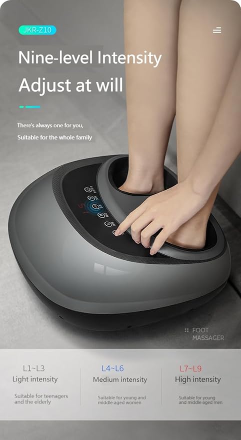 Foot Massager with Heat Deep Tissue Kneading Shiatsu Massage Machine for Relax Relieve Foot Pain Fully Automatic Massage Foot Therapy MachineGift for Mom and Dad