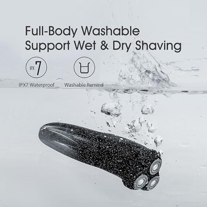 Head Shavers for Bald Men Electric Shavers For Men Face Shaver With Popup Trimmer Rechargeable Wet &amp Dry Dual Use IPX7 Waterproof (Color : Black)