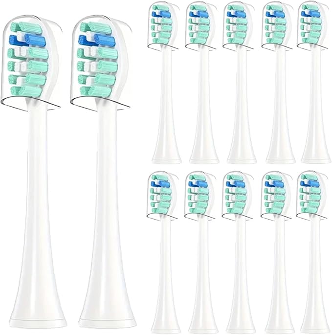4/8/12/16Pcs Replacement Toothbrush HeadsCompatible for Philips Replacement Electric Brush Head 4100 6500 6100 7500 5300 1100(12pcs Green)