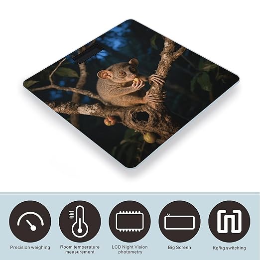 Foraging Aye - Aye Scale for Body Weight Sturdy Tempered Glass Weighing Scales with LCD Display Accurate Digital Bathroom Scale Convenient Body Fat Smart Scales Easy Read