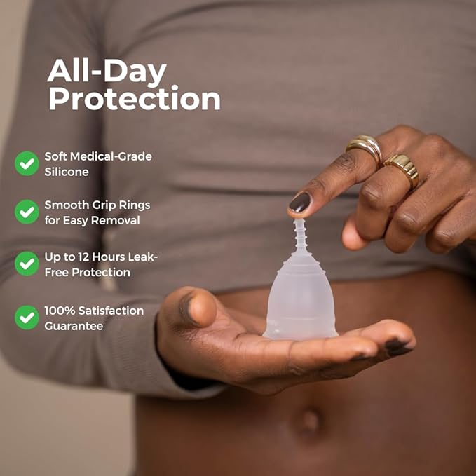 Menstrual Cup by AllMatters - Size A - Superior to Pads &amp Tampons - Voted Best Menstrual Cup by Reviewed - Made in Germany - Soft and Flexible