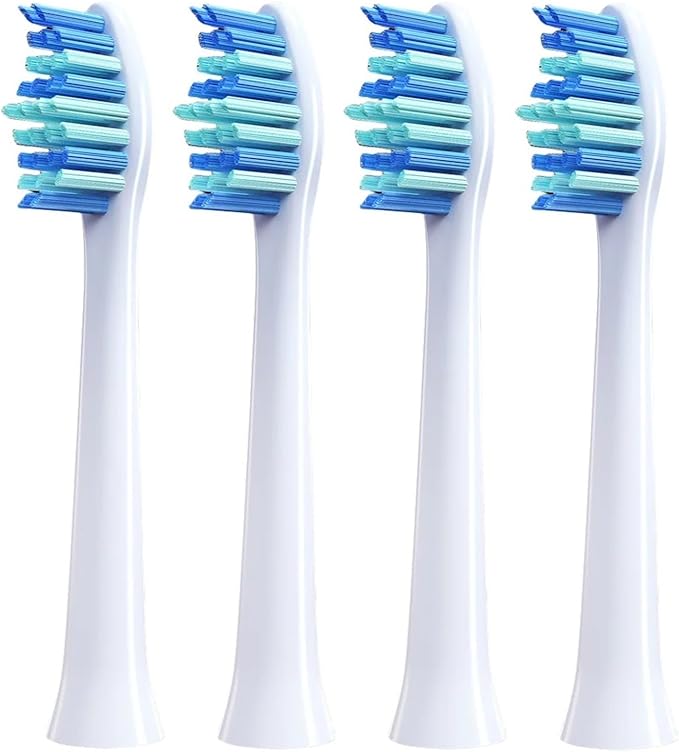 4 Pcs Replacement Brush Heads Compatible for HiLink Lebooo Electric Toothbrush Head Teeth Cleaner and Plaque Removal with Dust Cover(White)