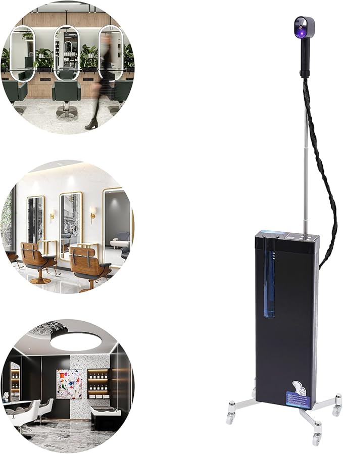 1300W 110V Nano Hair Steamer 3-in-1 Commercial Grade Salon Steamer with Adjustable Nanospray Multifunctional Hair Salon Nano Hair Steamer for Hair Care Repair Color in Hair Salons