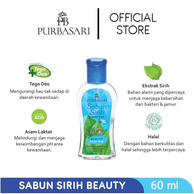 Purbasari Sabun Sirih Feminine Wash 60ml Beauty Aroma Musk (Pack of 1)