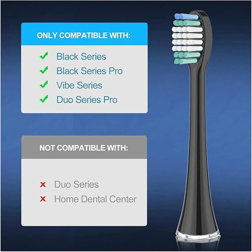 16pcs Replacement Toothbrush Heads Compatible for AquaSonic Black Series/Series Pro/Vibe Bristle Nozzle(16PCS Black)