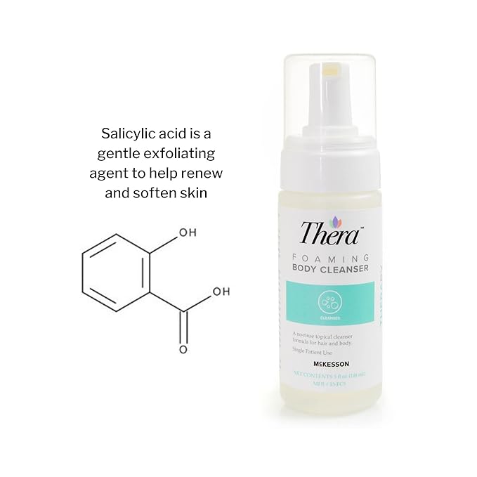 Thera Foaming Body and Hair Cleanser Rinse-Free Exfoliating Foam 5 oz 12 Count