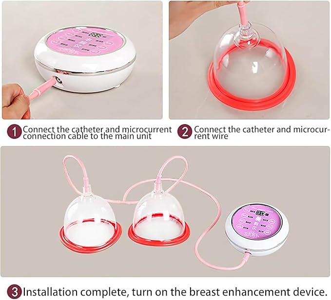 Electric Breast Massager Chest Beauty Enlargement Machine Vacuum Therapy Machine for Flat Breasts Sagging BreastsD