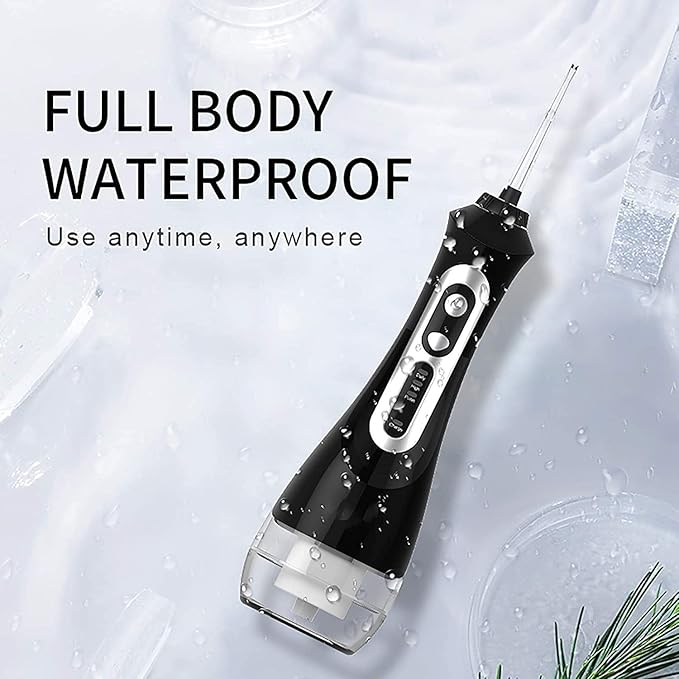 Cordless Advanced Water Flosser for Teeth Gums Braces Dental Care with Travel BagIPX7 WaterproofPortable and Rechargeable for Home&ampTravel(Black)