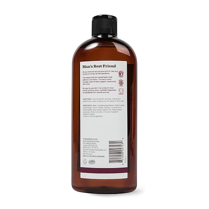 BULLDOG Mens Skincare and Grooming Body Wash Vetiver &amp Black Pepper 16.9 Fluid Ounce