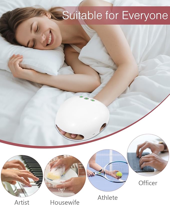 LOFICOPER Electric Hand Massager Cordless Hand Massager with Heat and Compression 3 Intensity Levels Rechargeable Hand Massage Tool for Men Women Relaxation