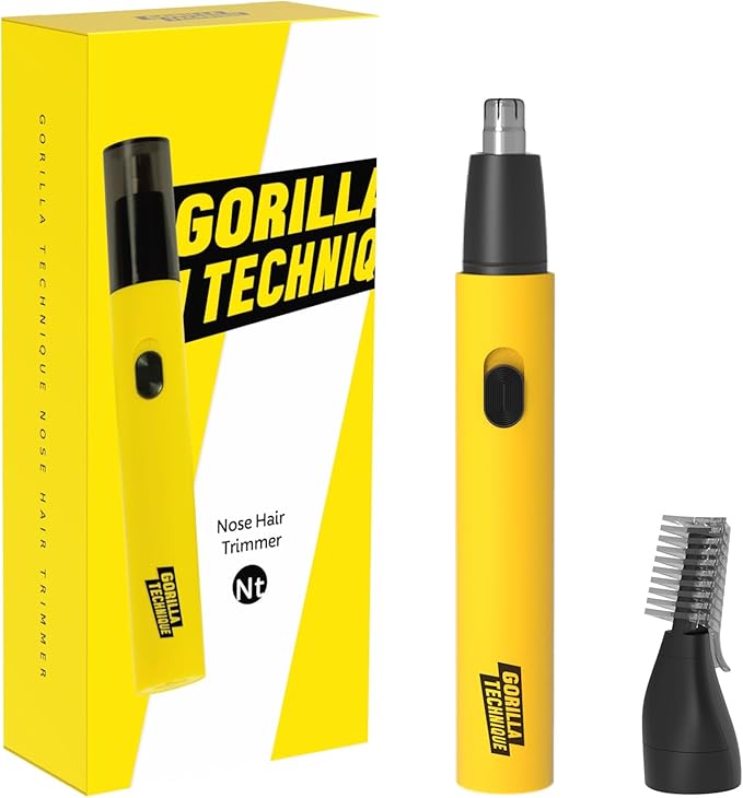 Gorilla Technique Nose Ear Hair Trimmer for Men 10000RPM 2 in 1 Nose &amp Eyebrow USB-C Rechargeable Battery Waterproof Heads Korean 2 Heads