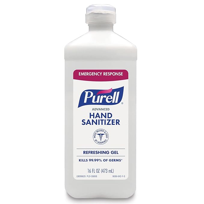 Purell Advanced Hand Sanitizer Refreshing Gel Clean Scent 16 fl oz Flip Cap Bottle (Pack of 12) - 9636-12-S