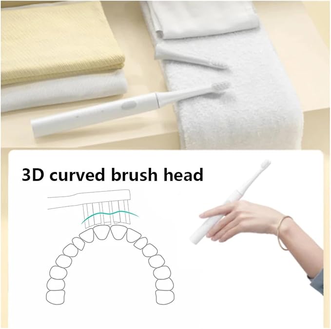 8PCS Compatible for T100 Replacement Brush Heads Sonic Electric Toothbrush Vacuum Soft Bristle Suitable Nozzles(8White)