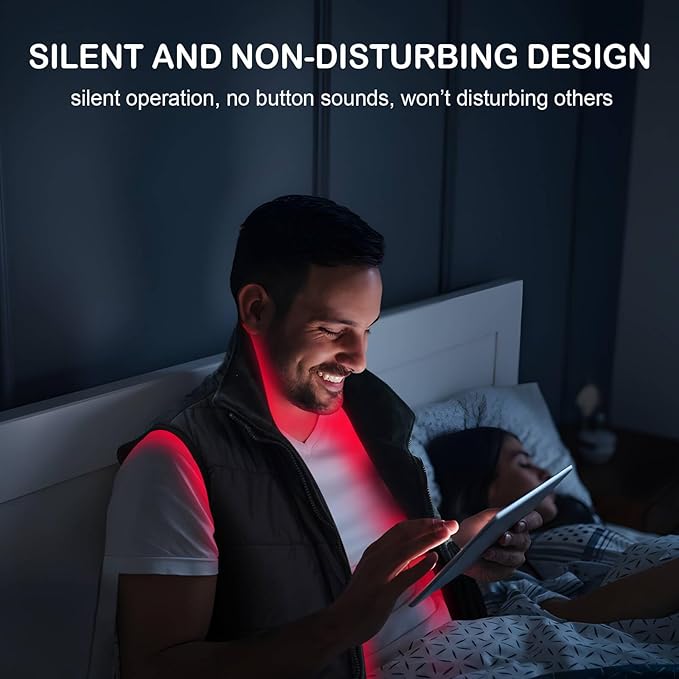 Red Light Therapy Vest for Body Cordless Infrared Light for Neck Shoulder Back &amp Abdomen Pain Relief Skin Care Postpartum Recovery