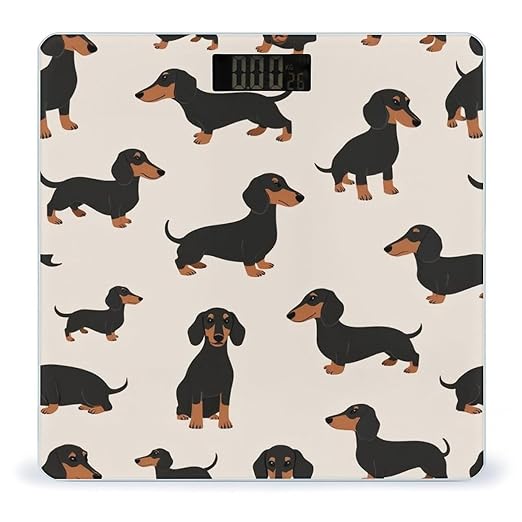 Smart Scale for Body Weight Automatic Switch Digital Bathroom Weighing Scale Cartoon Dachshund Weiner Dog Pet Dogs