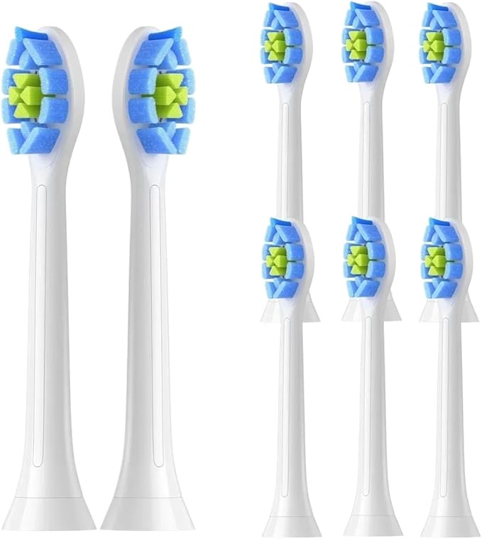 Replacement Toothbrush Heads Compatible for C2 C1 G2 W Plaque Control Electric Brush Head(White-8pcs)