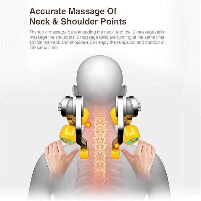 Shiatsu Back and Neck Massagerwith Electric Deep Tissue Kneading Massagefor Neck Back Shoulder Foot and Legs Use at Home Car Office Cream Color