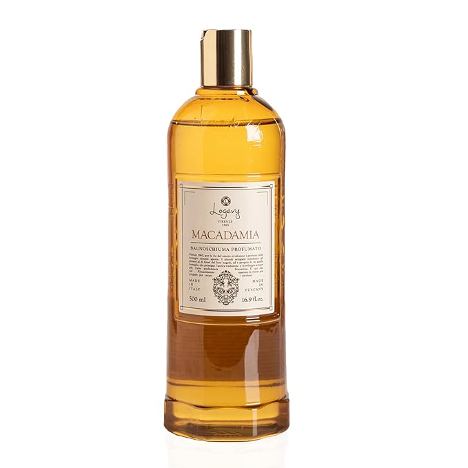 Logevy Macadamia Shower Gel – Indulgent Aroma Made from the Best Skin-Friendly Ingredients Rich in Nutritional Properties for Rejuvenating Hydrating and Soothing Action – 500ml