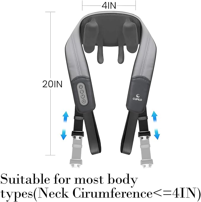 Shiatsu Neck and Shoulder Massager with Heat - HSA Eligible Cordless 4D Deep Tissue Kneading Massager Rechargeable Massage for Neck ShoulderIdeal Gift for WomenMen