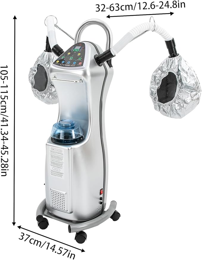 7 in 1 Professional Stand Hair Steamer Dryer 650W Floor Stand Hair Treatment Machine with Wheels Multifunctional Hair Treatment Machine for Beauty Salons Hairs Salons
