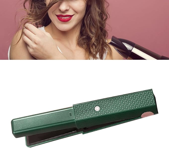Hair Straightener Curling Flat Iron Quickly Heating Hair Straightener Curler for Short Hair Curls Bangs (Green)