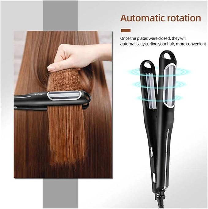 Professional Automatic Wave Hair Styler - Rotating Ceramic Curling Iron for Volumizing Fluffy Waves(US)