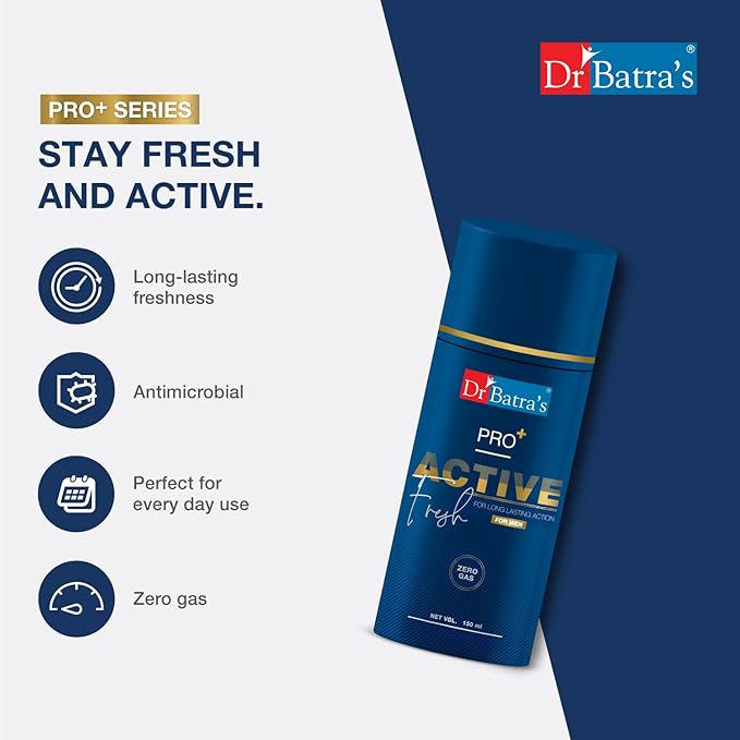 Dr Batra's Pro+ Active Fresh Deodorant for Men Unleash a Refreshing Scent with Long-lasting Effect - 150 ml