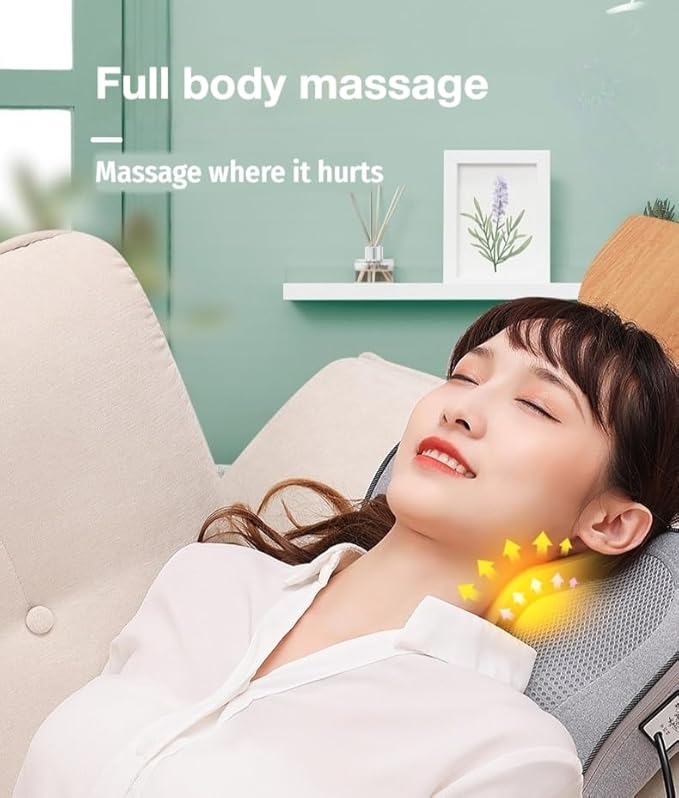 Back Massager with Heat Neck Massager for Pain Relief Deep Tissue 3D Kneading Massage Pillow for Back Neck Shoulder Legs Gift for Mom and Dad