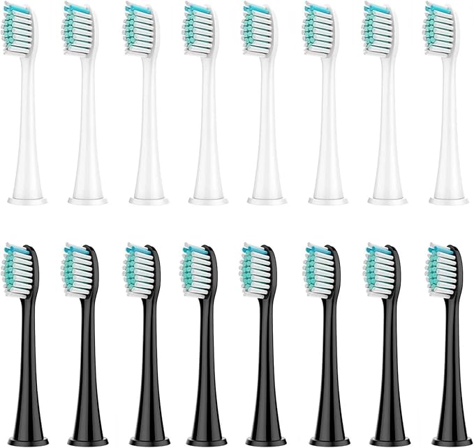8Pcs Replacement Brush Heads Compatible with Philips Sonicare DiamondClean HX3/HX6/HX9 Series Electric Toothbrush HX6064(8 White 8 Black)