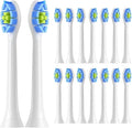 Replacement Toothbrush Heads Compatible for Philips Sonicare C2 C1 G2 W Plaque Control Simply Clean Electric Brush Head8 Pack(White-16pcs)
