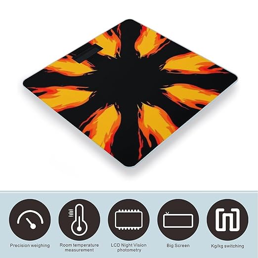 Women's Digital Bathroom Weighing Scale Automatic Switch Energy Saving Scale Smart Scale for Body Weight Fire Flame
