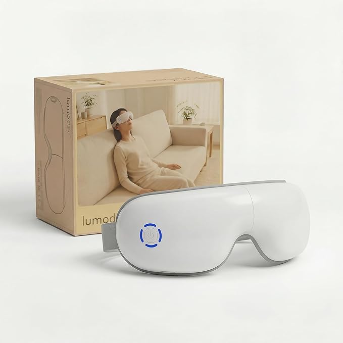 Eye Massager with Heat Sleep Mask with Air Pressure Vibration Massage Bluetooth Portable Rechargeable Eye Massage Self Care Gifts for Women Travel Essentials 5 Modes