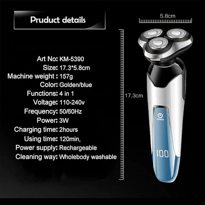 Electric Razor Electric Shavers for Men Dry Wet Waterproof Mens Rotary Facial Shaver Face Shaver Cordless Travel USB Rechargeable with Beard Trimmer LED Display for Shaving Husband Dad