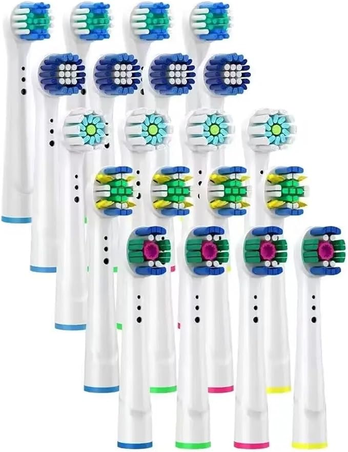Universal Brush Head Refill Compatible For Oral B Electric Toothbrush Sensitive Precision Clean Floss Cross Action Brush Nozzles For Oralb(Powertip)