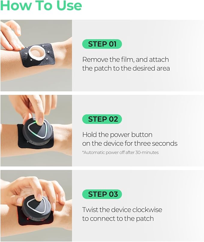 Aalok Patch Double | Near Infrared &amp Red Light Therapy Device- Pain Relief for Shoulders Back Knees Wrists Neck Foot. Portable Wearable &amp Rechargeable.