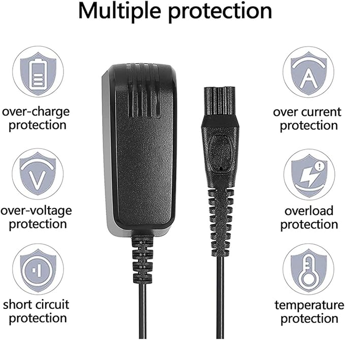 Shaver Charger CordCompatible for PhilipsHq8505 Replacement Fit 7000 5000 3000 Series Electric Shaver US Plug.