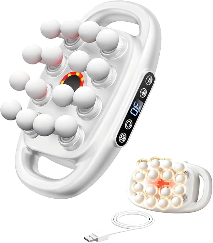 Relief Wave Pro 3 Deep Tissue Massage Gun with 16 Heads 30 Speed Levels Quiet Percussion Massager for Back Legs Waist Buttocks and Muscle Relief (White)