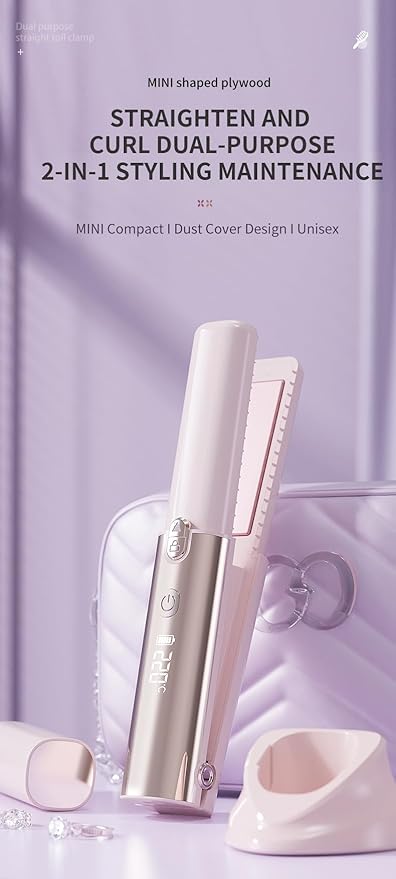 Wireless new Rechargeable Hair Straightener Portable Hair Care Does not Hurt Hair Styling Comb(ZY-1016 Cordless Hair Straightening Comb* (Coffee * Chinese Manual))