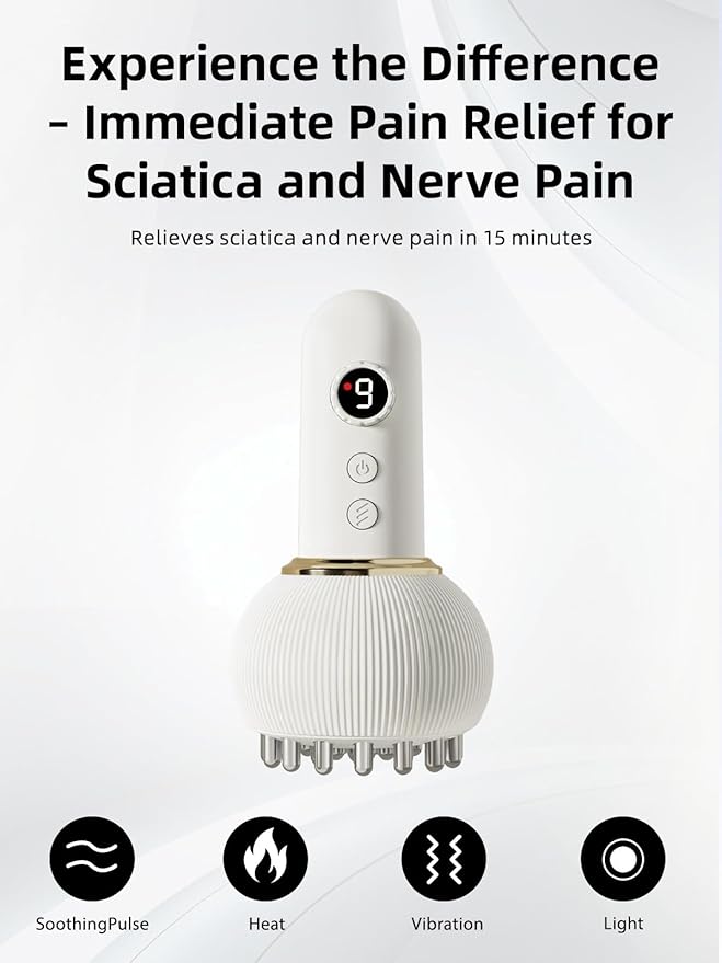 Sciatica Pain Relief Devices – Deep Tissue Massager with Multi-Mode Technology Heat &amp Light Therapy Targeted Relief for Sciatic Nerve &amp Lower Back Pain