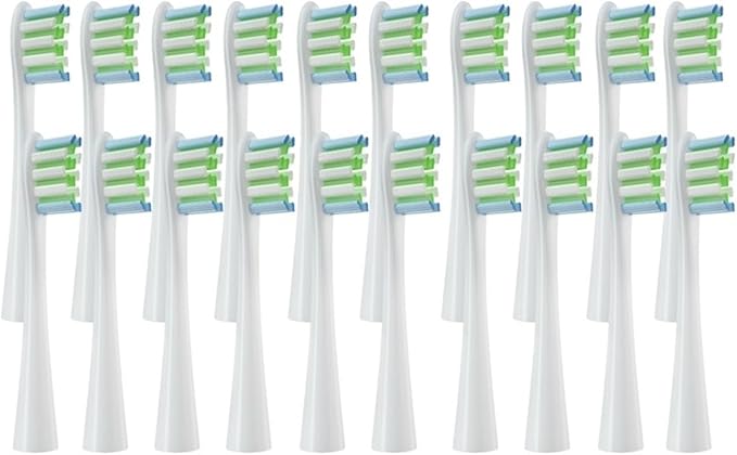 20PCS Replacement Brush Heads Compatible for Oclean Flow/X PRO Elite/X/One/Z1/F1Electric ToothbrushVacuum Sealed Bristle Heads(20 pcs White)